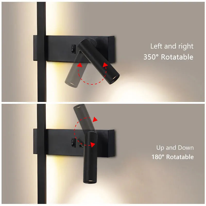 Modern LED Wall Sconce with Adjustable Spotlight, Wall Light, for Study, Dining Room & Kitchen.