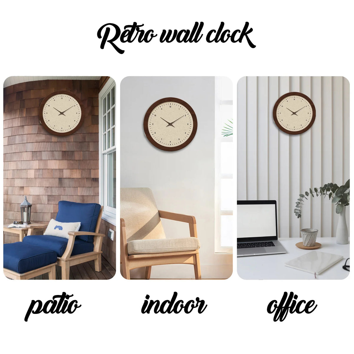 French Ancient Style Crystal Porcelain Round Wooden Wall Clock