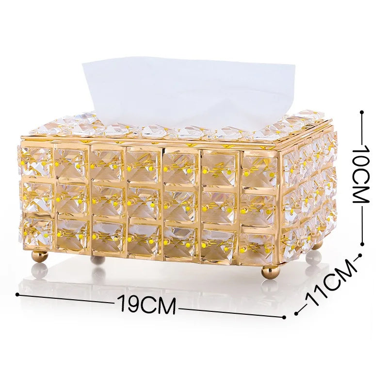 Luxury Crystal Tissue Box Cover - Ducent Decor