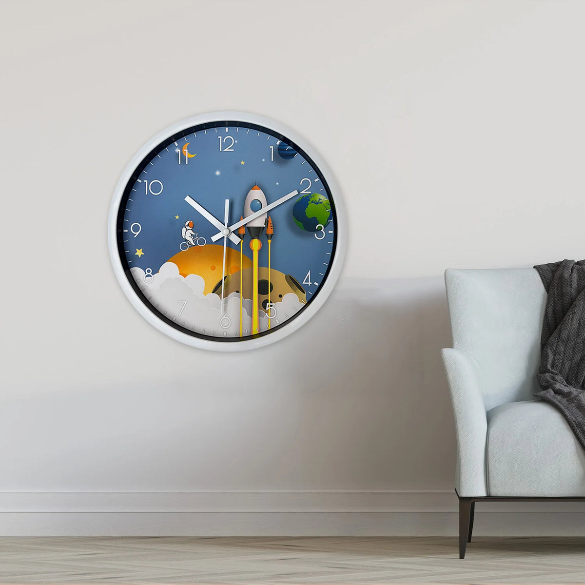 Cartoon Astronaut Wall Clock by Ducent Decor