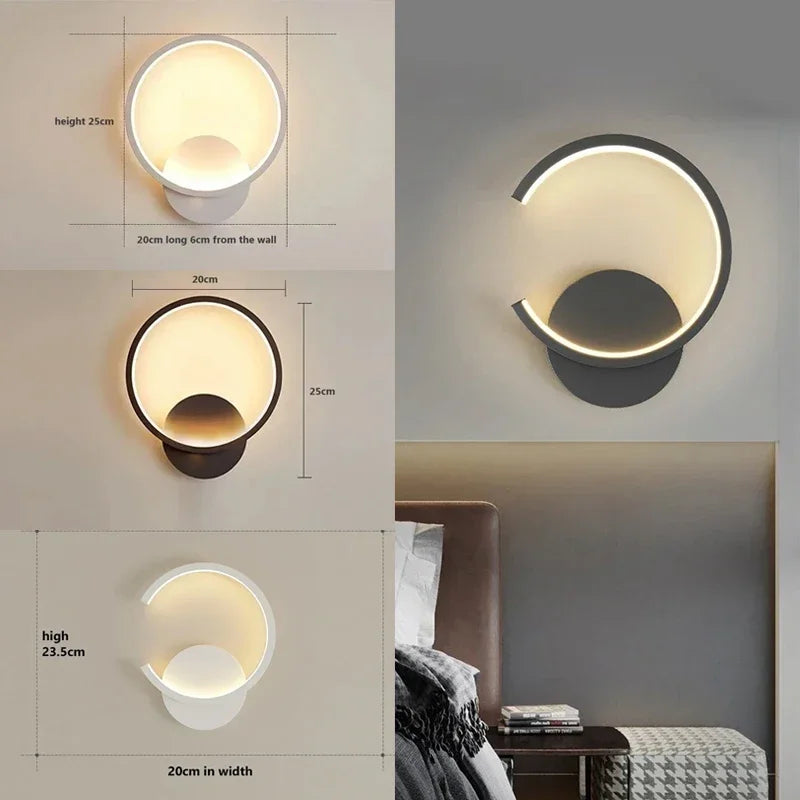 Nordic LED Wall Sconce | Black, White & Gold Accent Light – Ducent Decor,