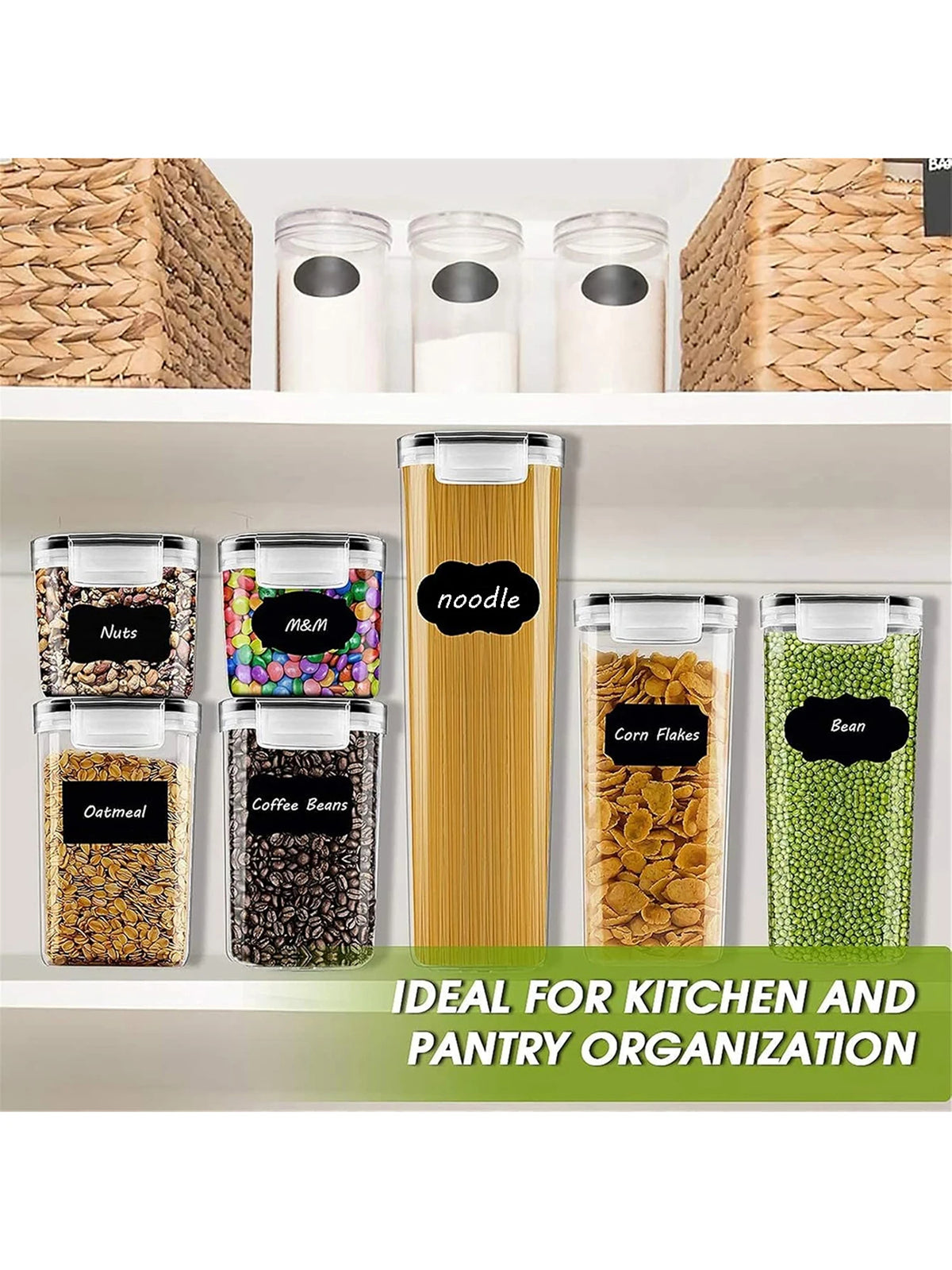 Airtight Food Storage Containers with Labels - 24pcs Organizers