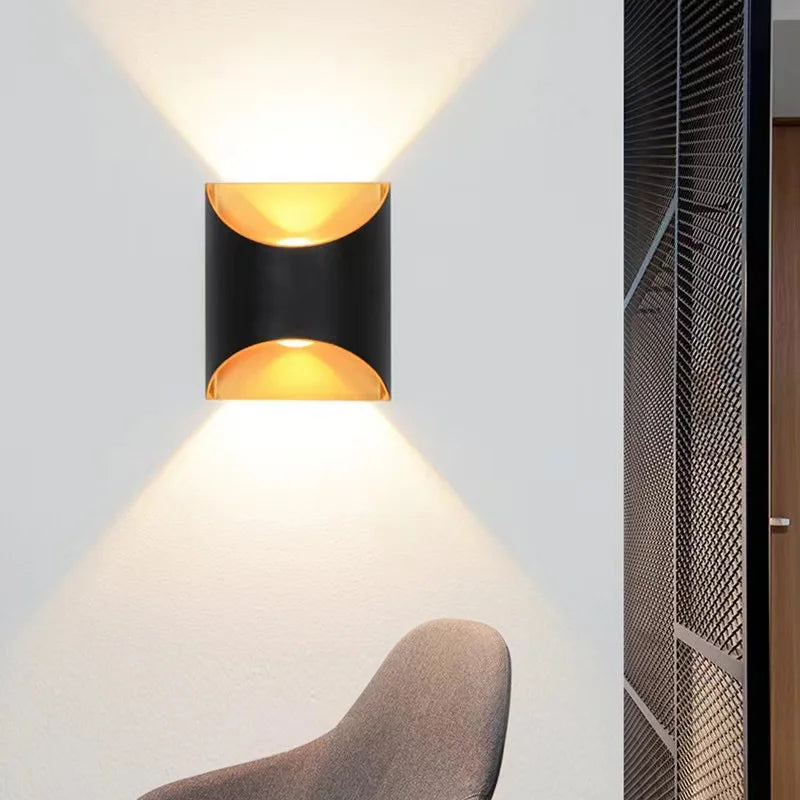 Outdoor LED Wall Sconce - Waterproof Up & Down Wall Light for Balcony, Villa, Courtyard.