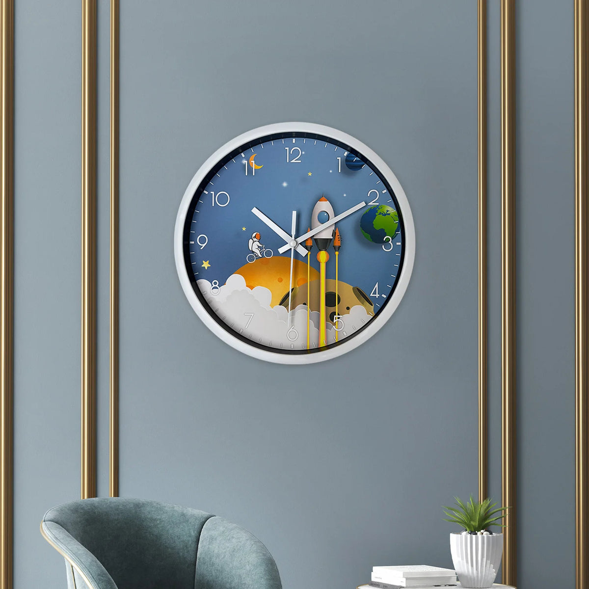 Cartoon Astronaut Wall Clock by Ducent Decor