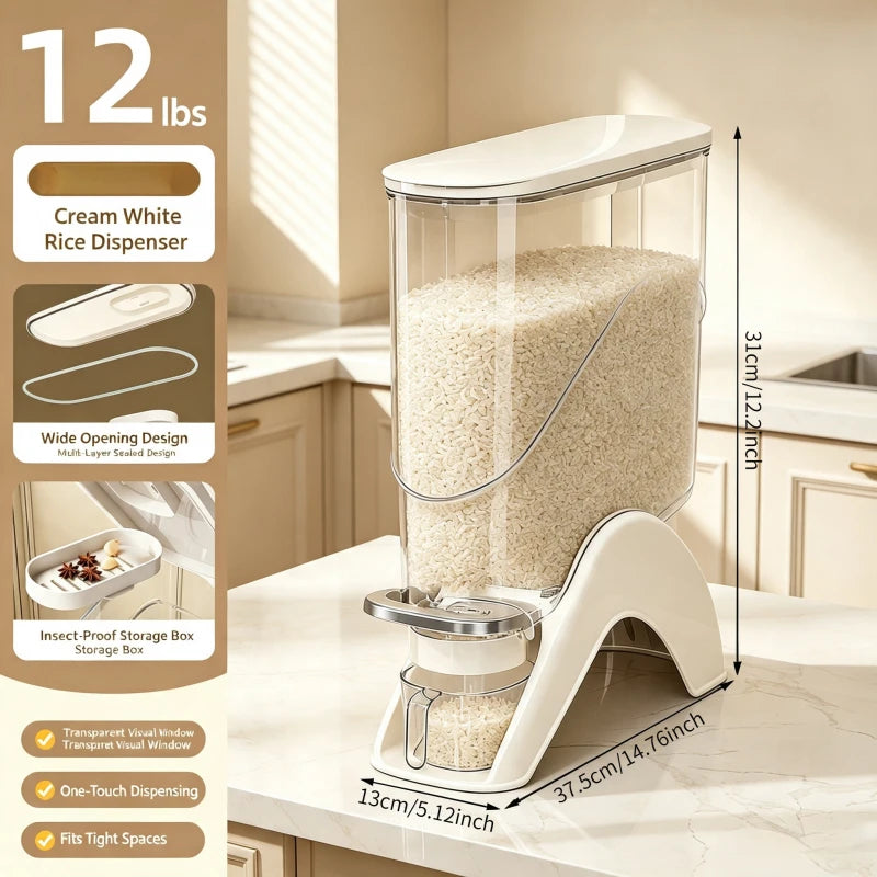 One-Touch Automatic Food Storage Dispenser with Measuring Cup