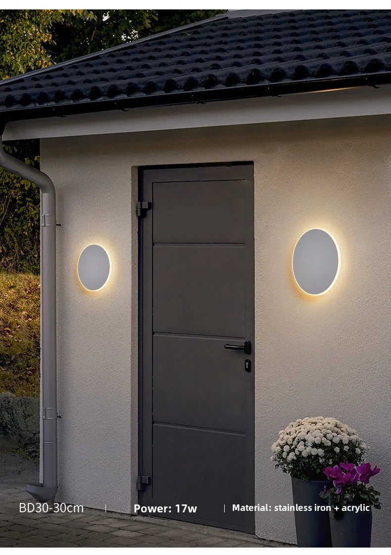 Round LED Wall Light Waterproof – Outdoor Wall Lamp for Corridor, Entrance & Porch.
