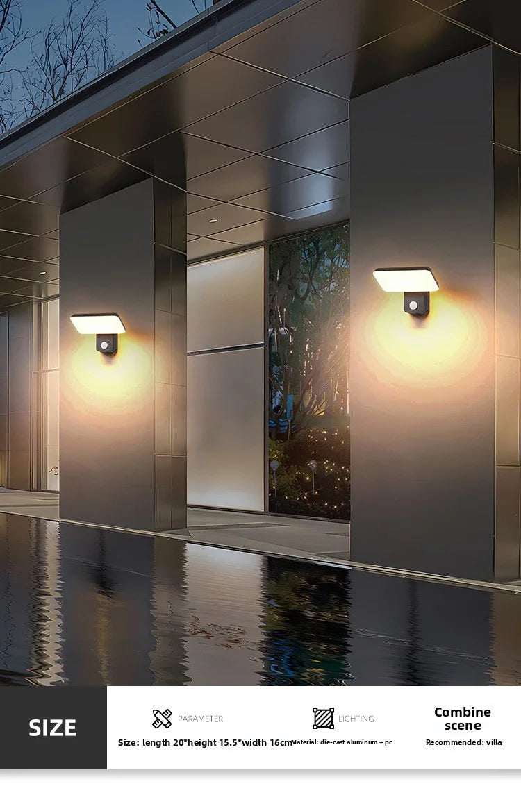 LED Outdoor Wall Lamp with Motion Sensor – Waterproof Light for Garden, Fence & Corridor.