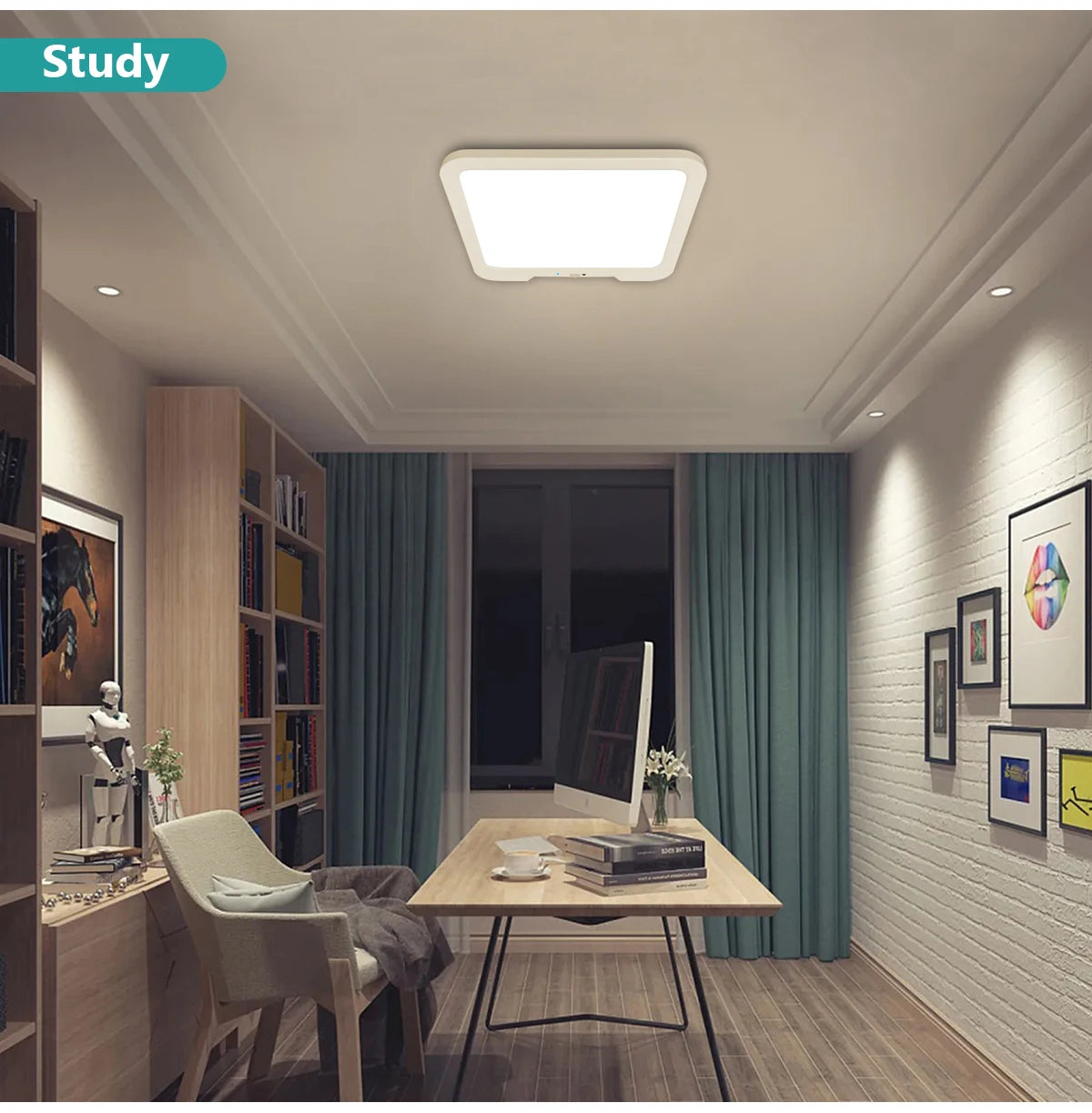 Motion Sensor Ceiling Light with Remote - 3 Color Modes