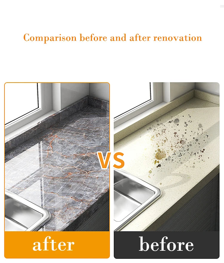 Marble Kitchen Oil-Proof Film, Waterproof Wallpaper