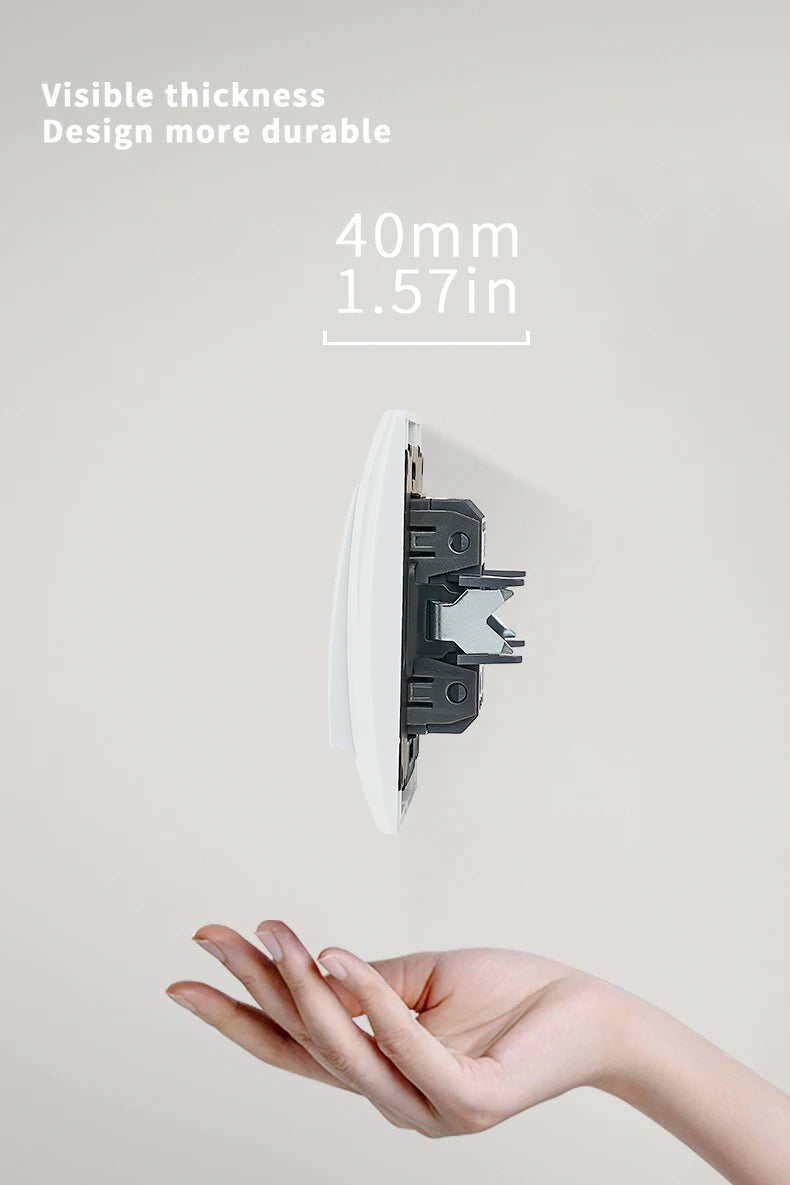 White 2 Gang Wall Light Switch | EU Rocker Switch – Ducent Decor.