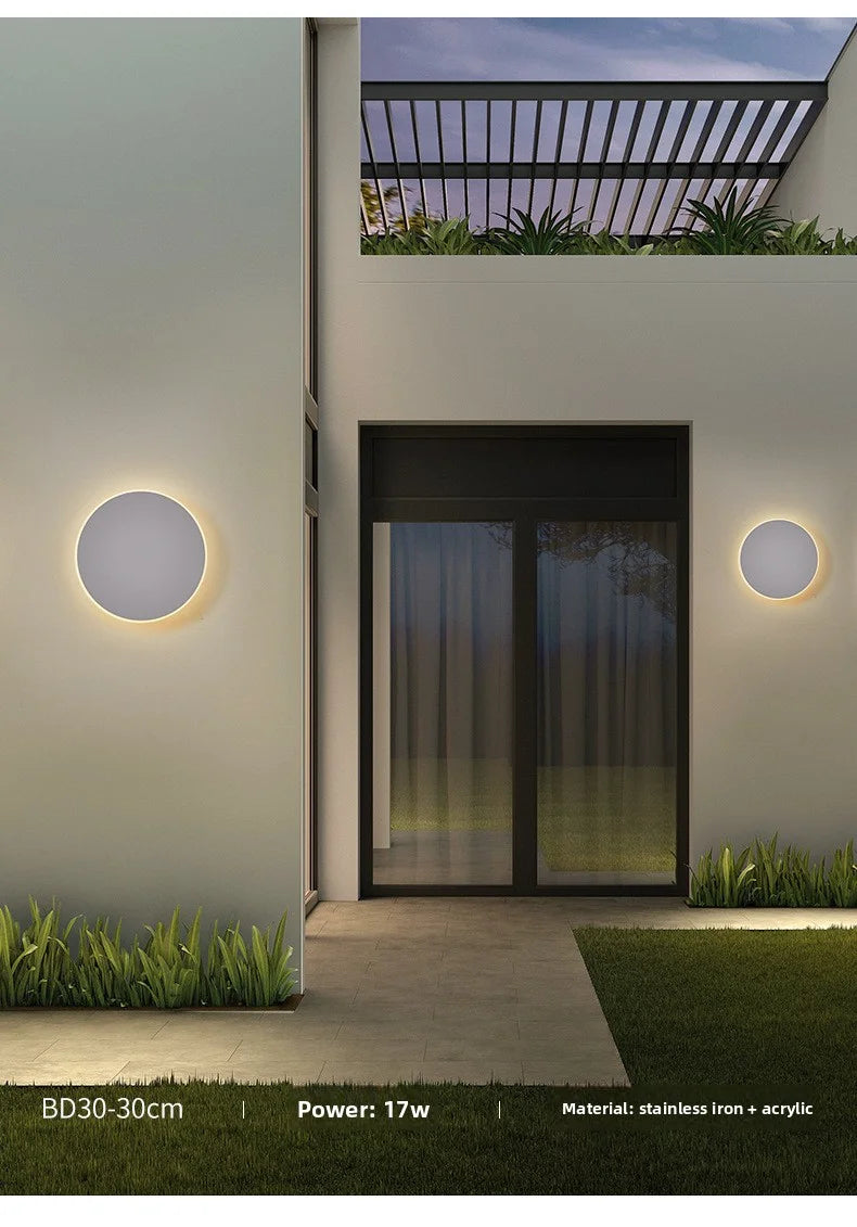 Round LED Wall Light Waterproof – Outdoor Wall Lamp for Corridor, Entrance & Porch.