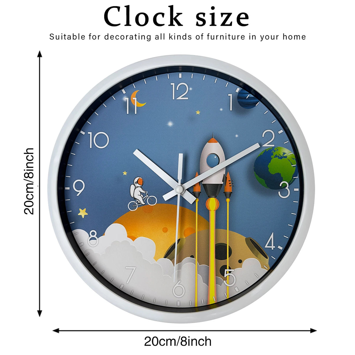 Cartoon Astronaut Wall Clock by Ducent Decor