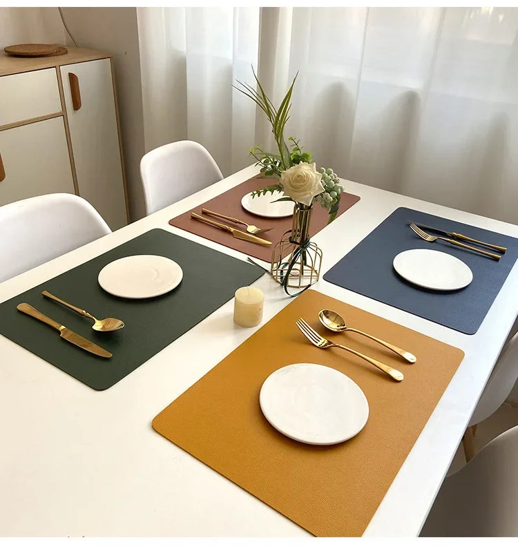 Water & Oil-Proof - Double Layer Leather Table Mat