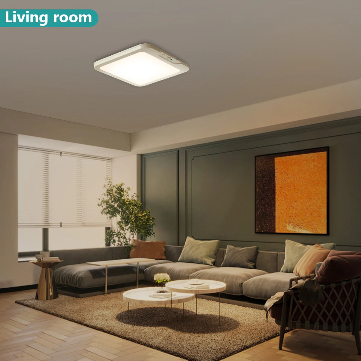 Motion Sensor Ceiling Light with Remote - 3 Color Modes