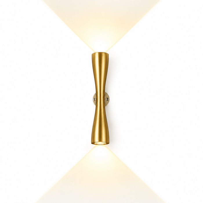 LED Wall Lamp - Waterproof Outdoor Light - Gold Sconce