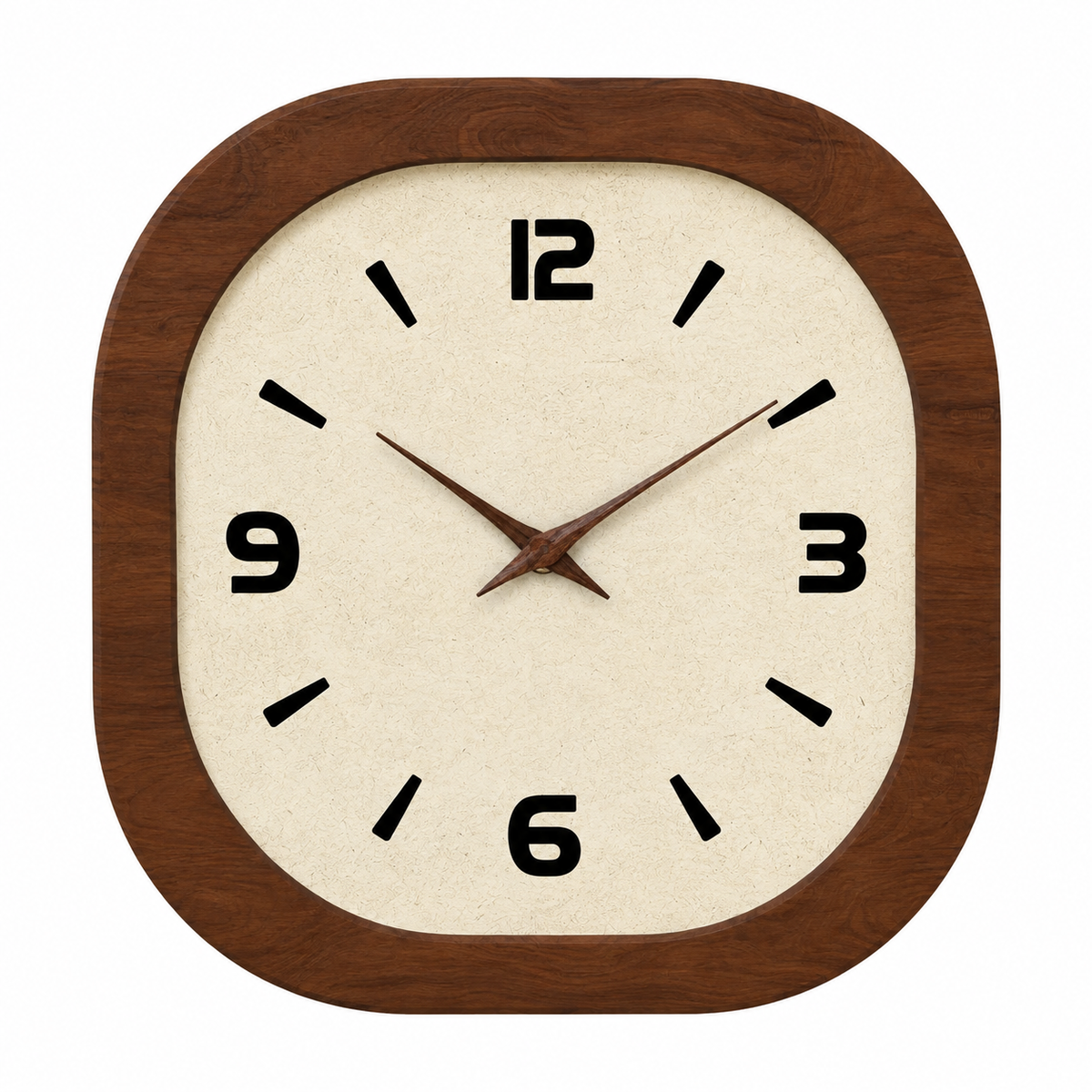 French-Style Retro Cream Crystal Square Wooden Wall Clock