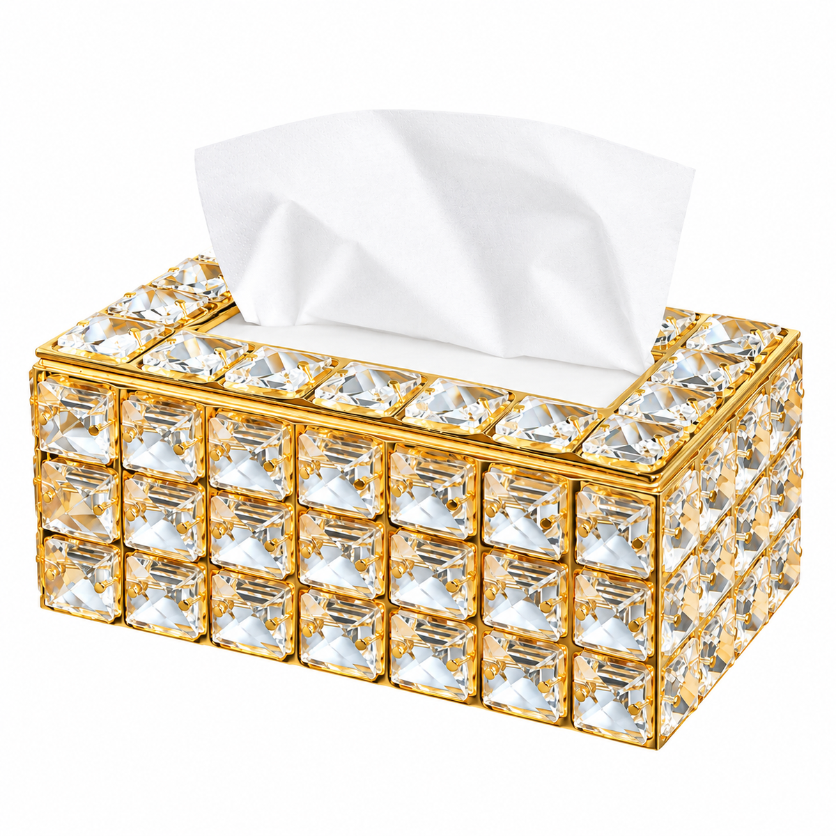 Luxury Crystal Tissue Box Cover - Ducent Decor