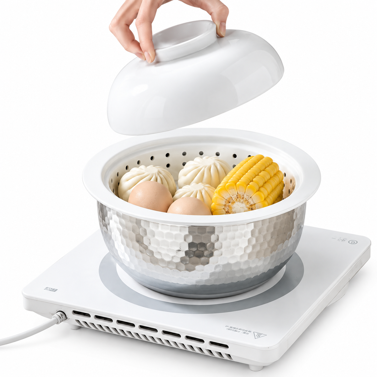 Perforated Porcelain Steaming - Steamer Bowl with Lid