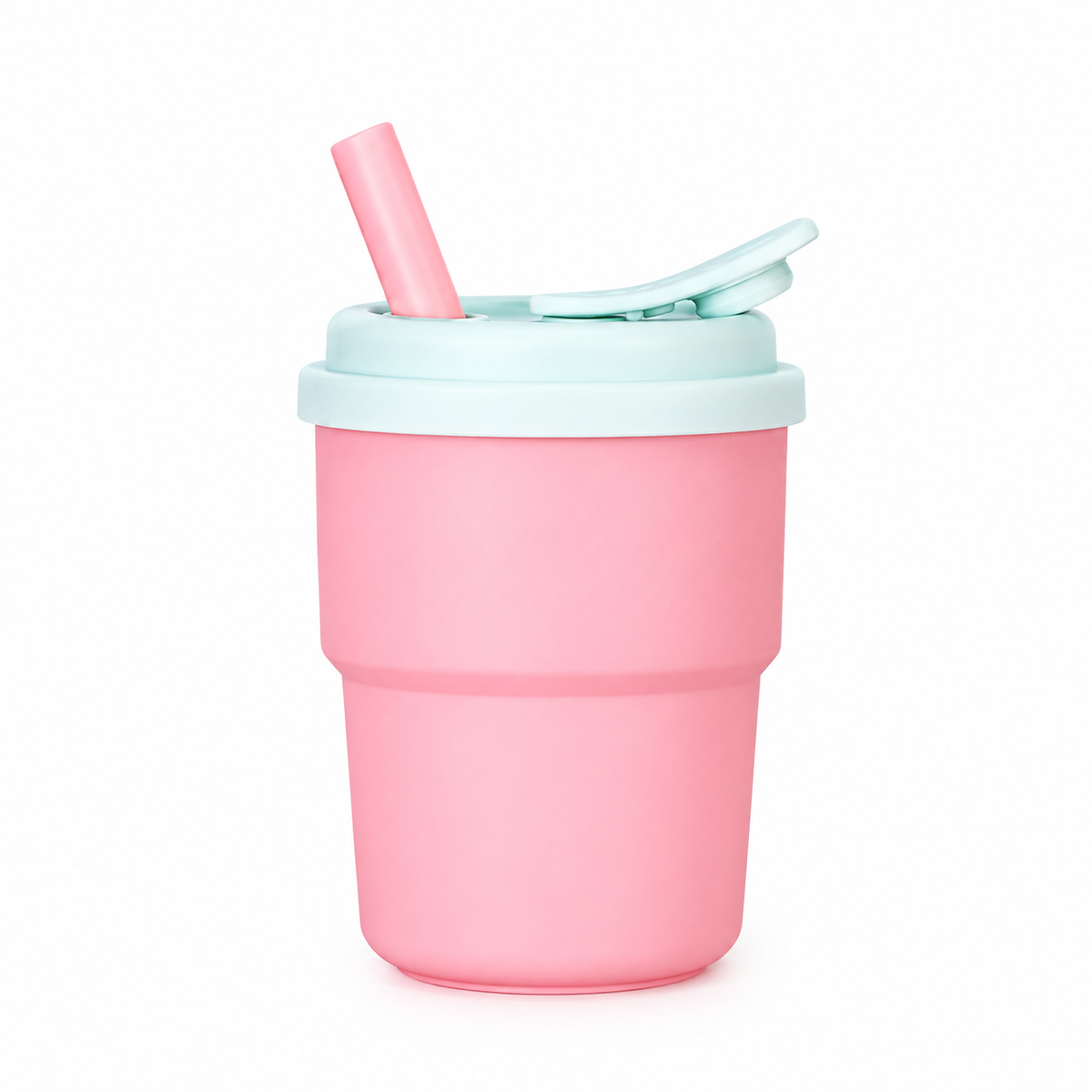 Silicone Water Cup with Straw - Portable Sport Bottle