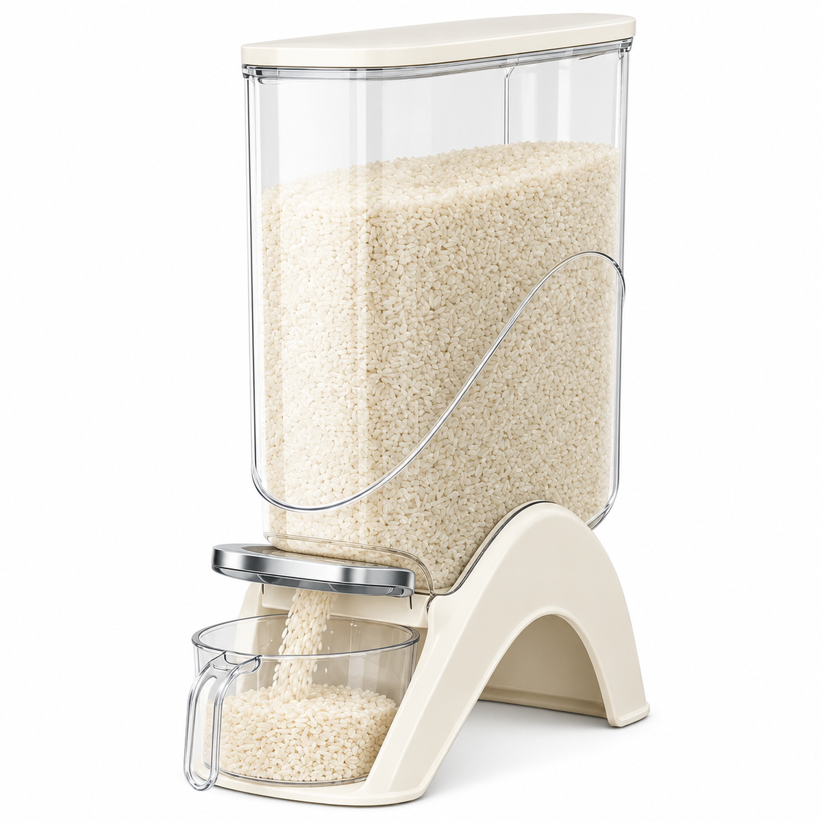 One-Touch Automatic Food Storage Dispenser with Measuring Cup