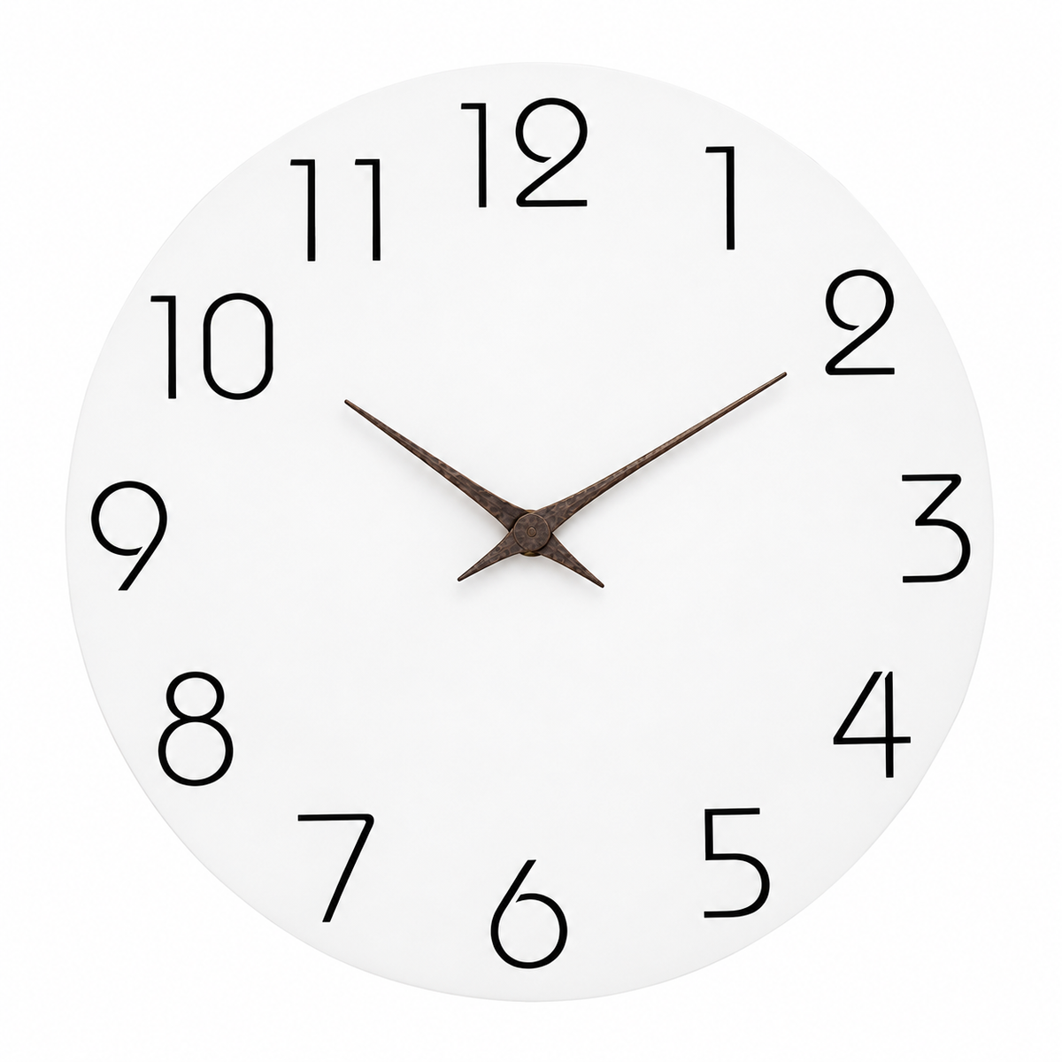 Casual White Pattern Wooden Wall Clock, Needle Display