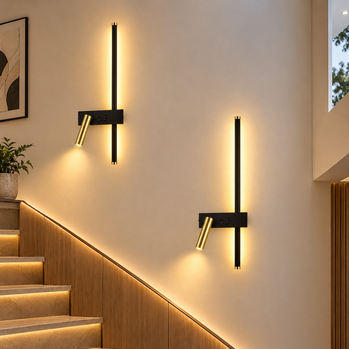 Modern LED Wall Sconce with Adjustable Spotlight, Wall Light, for Study, Dining Room & Kitchen.