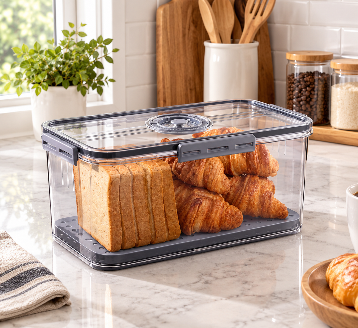 Airtight Food Storage Container with Lid for Kitchen Countertop