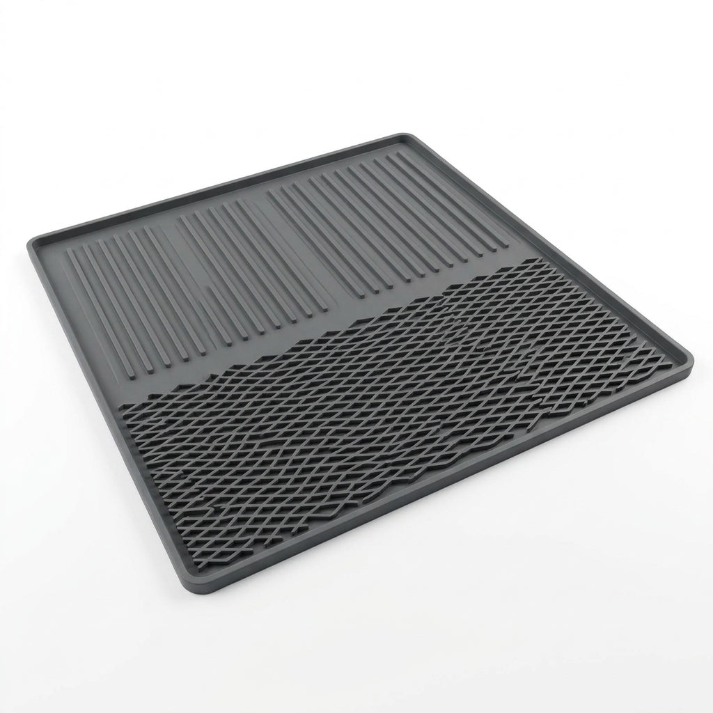 Silicone Coffee Mat with Detachable Dish Drying Mat – Spill-Proof Espresso Bar Mat for Coffee Maker.