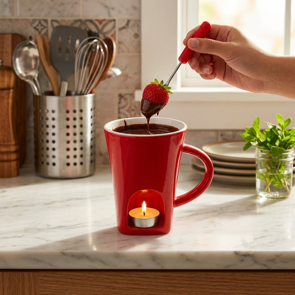 Chocolate Melting Fondue Mug with Fork