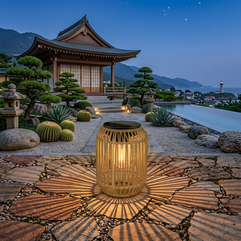 Boho Rattan Hanging Lights for Garden - LED Lighting