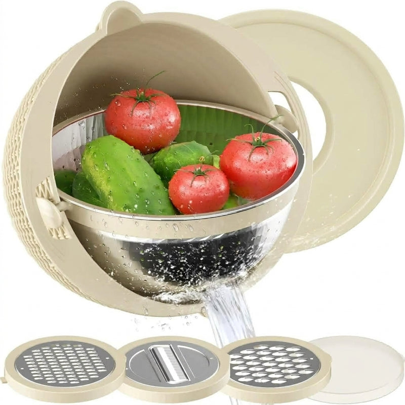 4-in-1Mixing Bowl for Rice, Fruit & Veggie Strainer