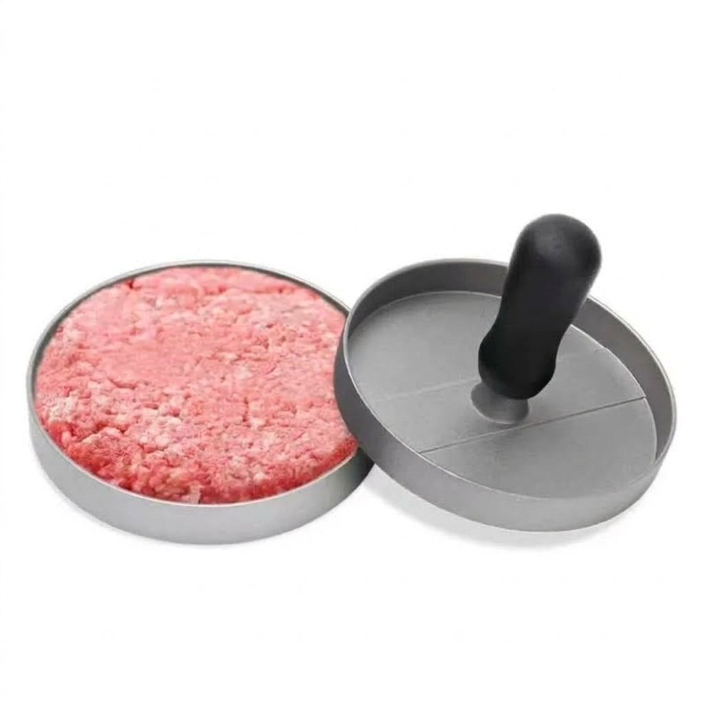 Aluminum Burger Press – Hamburger Patty Maker with Grid Molds for BBQ & Grill. with 100 pcs patty papers.