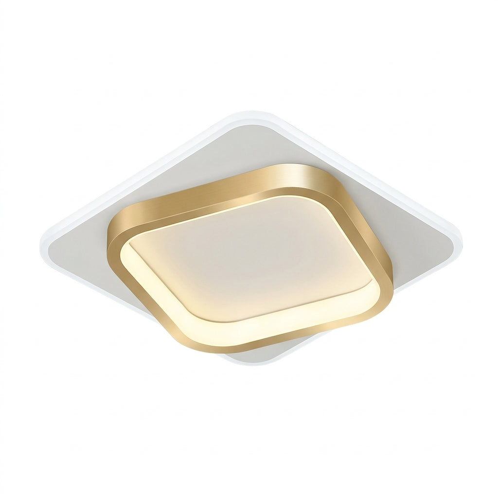 Round Flush Mount LED Ceiling Light | Modern Chandelier for Bedroom, Bathroom, Corridor & Foyer, Black & Gold Finishes.