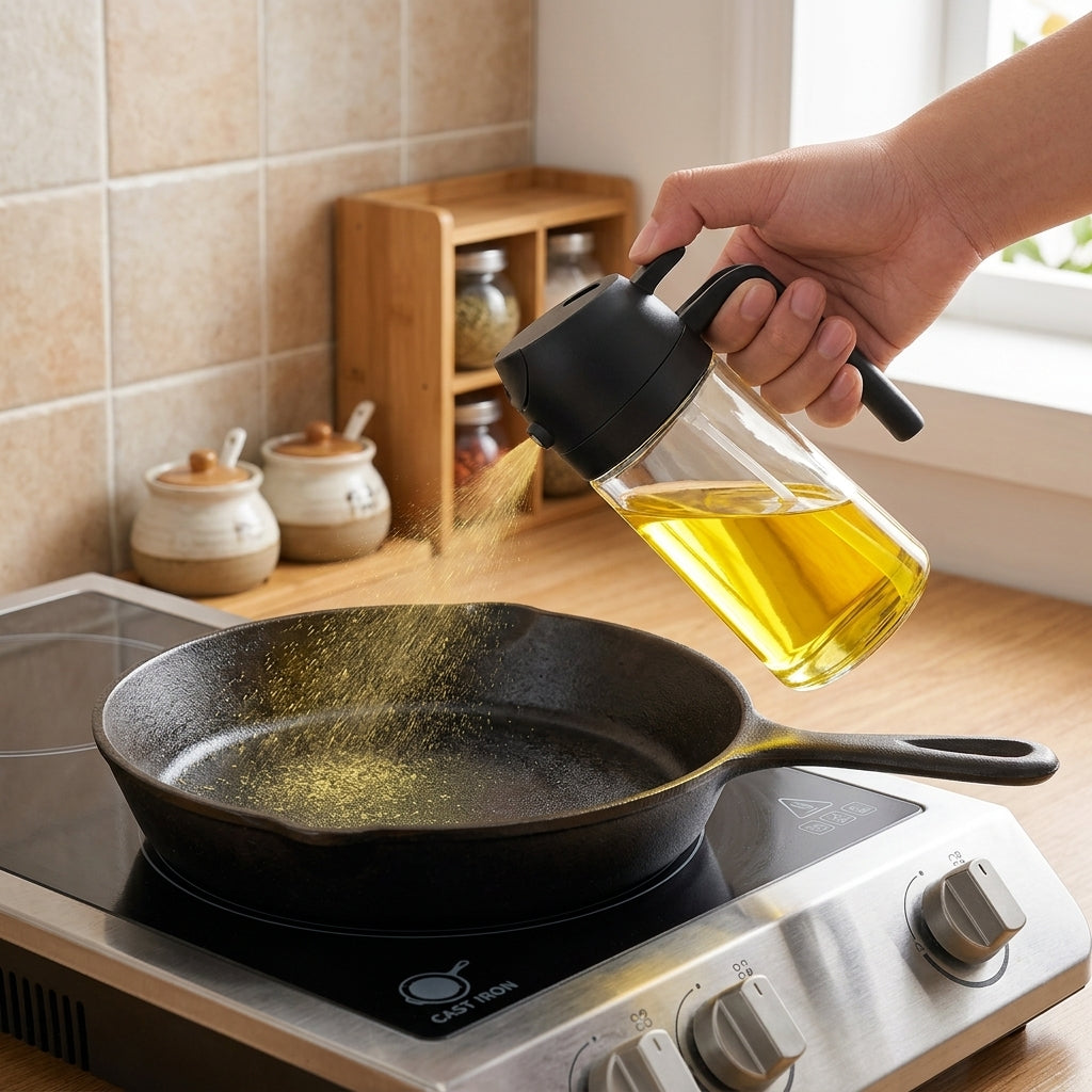 2-in-1 Oil Dispenser & Sprayer For Cooking