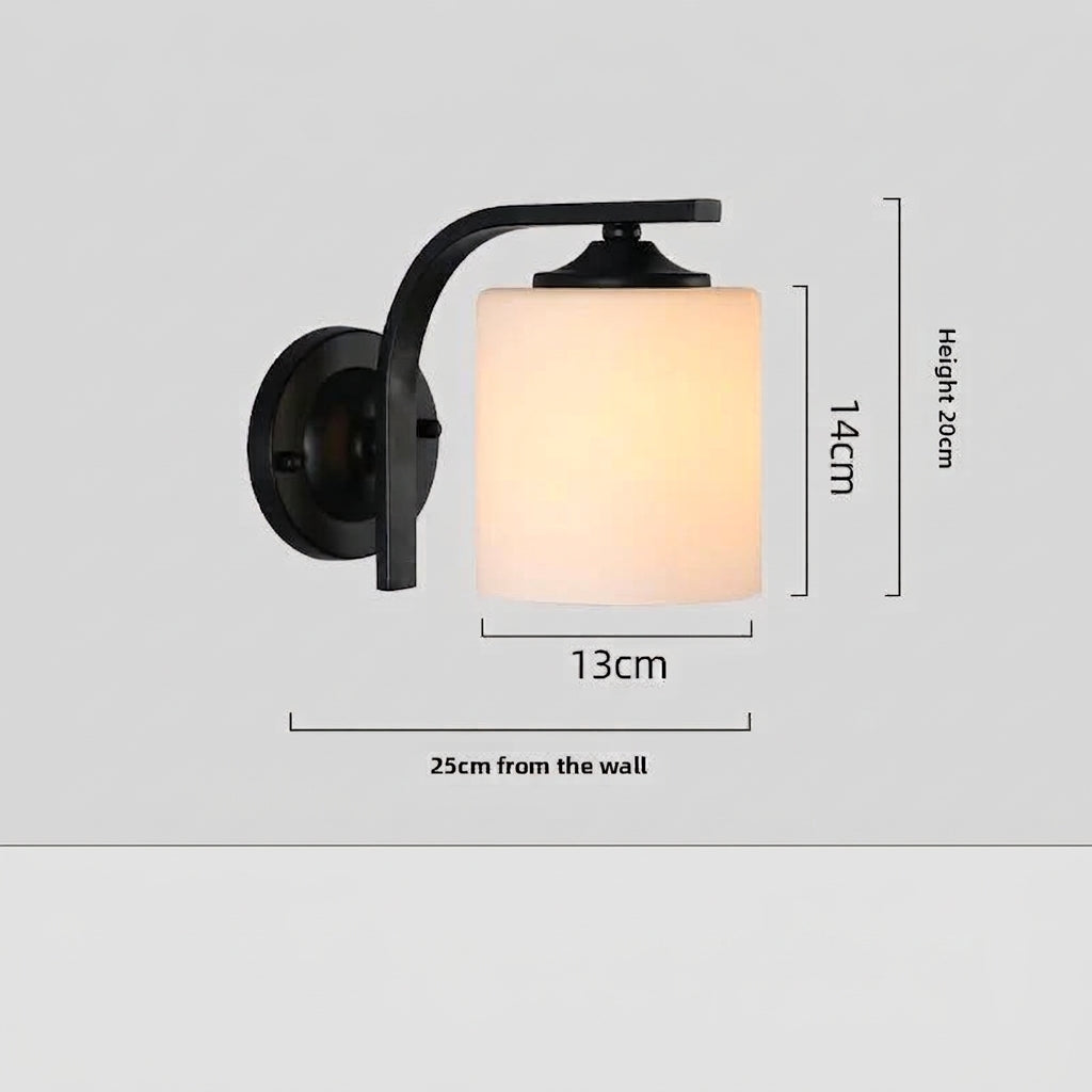 Vintage LED Wall Lamp – Glass & Metal Bedside Sconce, Water-Repellent, for every living space.