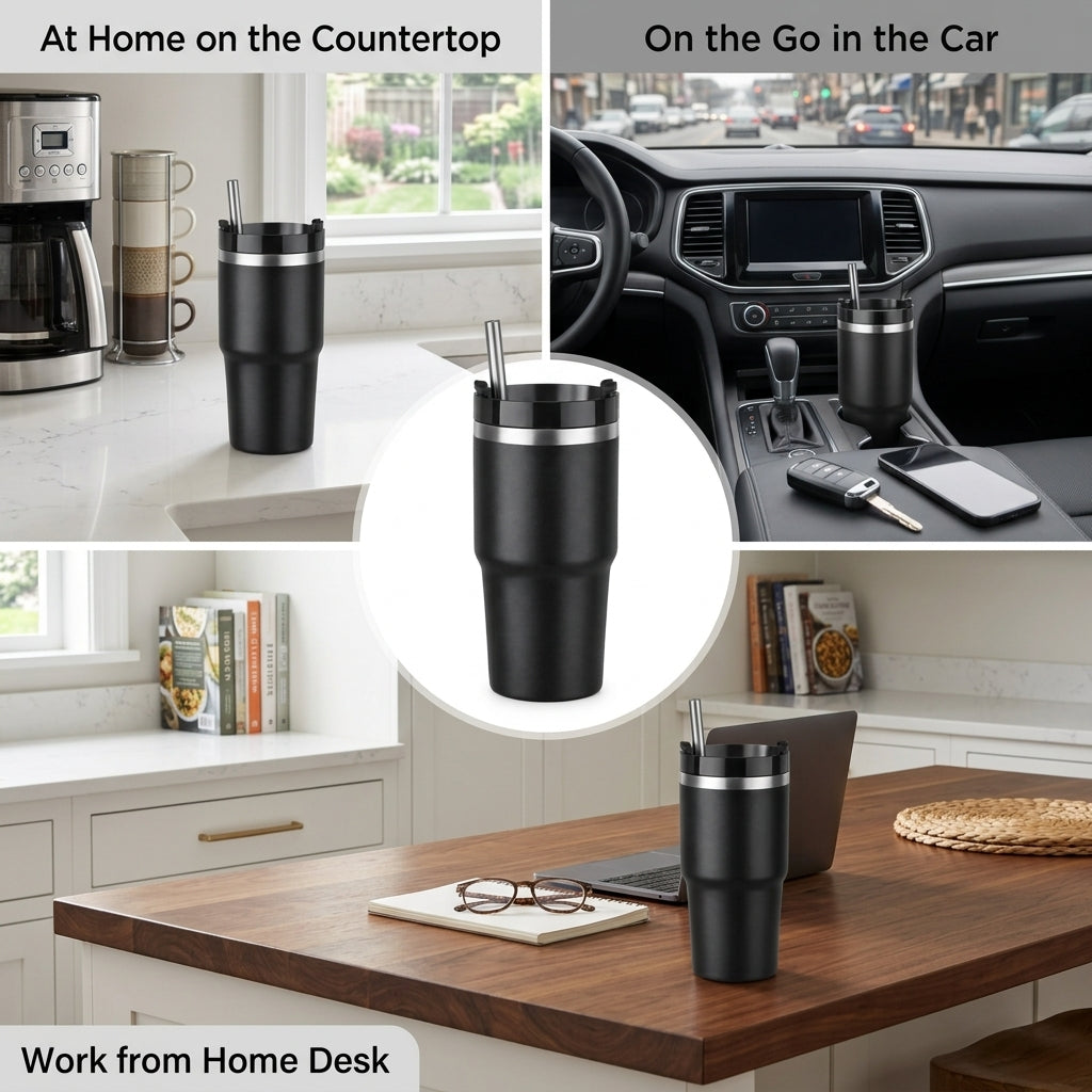 Stainless Steel Insulated Cup with Straw