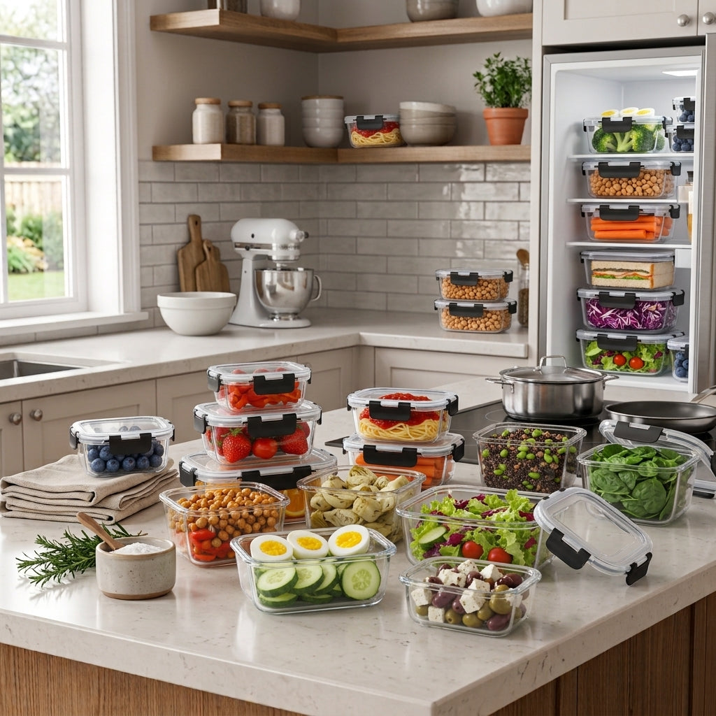 Multi-Size Storage Container Kit with Snap Lock Lids