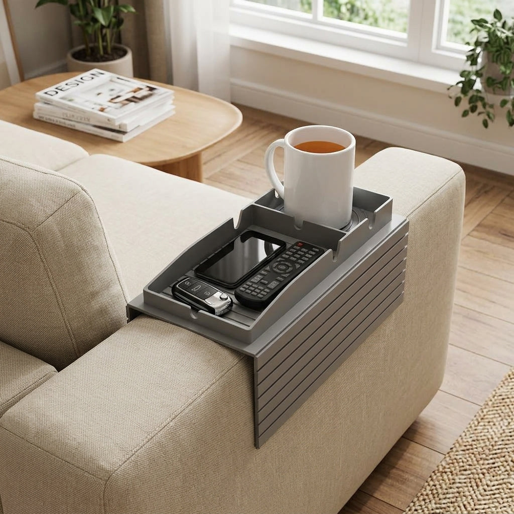 Silicone Sofa Armrest Tray Organizer – Couch Arm Rest Cup Holder