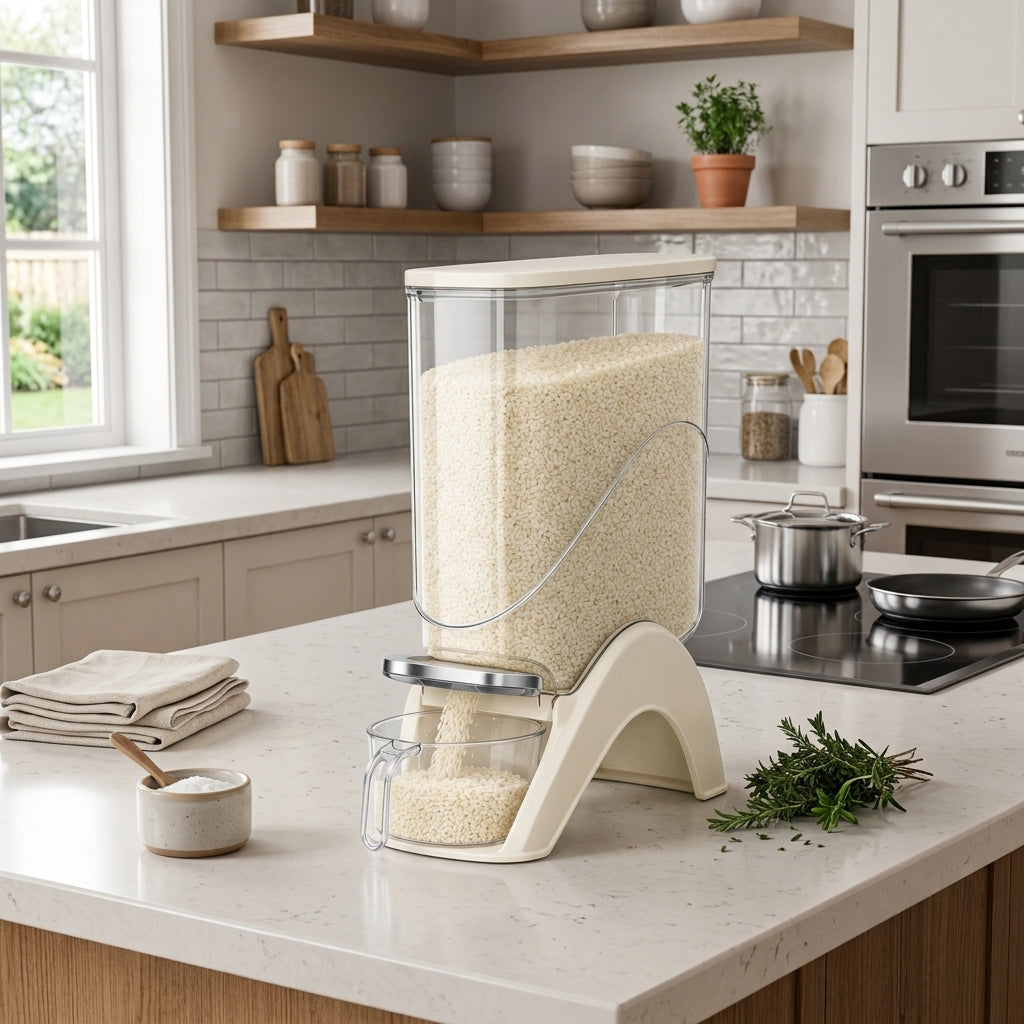 One-Touch Automatic Food Storage Dispenser with Measuring Cup