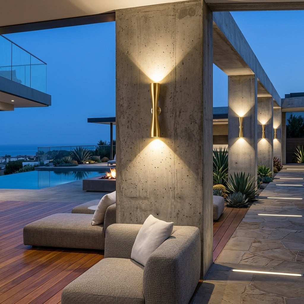 Waterproof Outdoor - Gold Acrylic Sconce