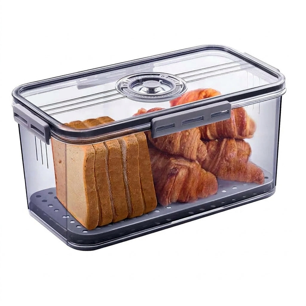 Bread Box for Kitchen Countertop – Airtight Storage Container with Lid for Toast, Bagels & Cookies.
