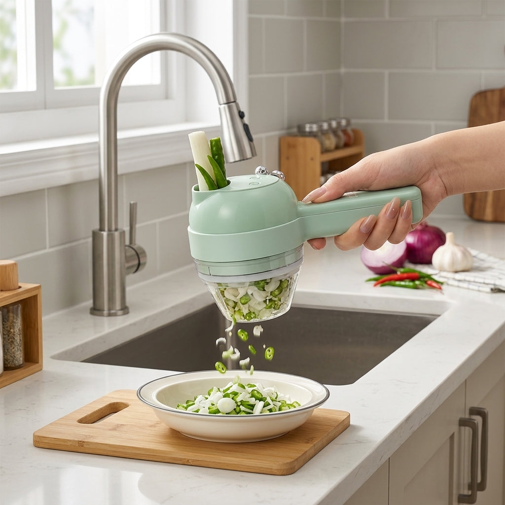 Electric Vegetable Cutter 4-in-1 Wireless Food Chopper
