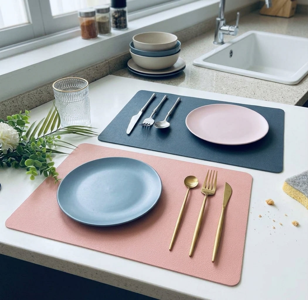 Water & Oil-Proof - Double Layer Leather Table Mat