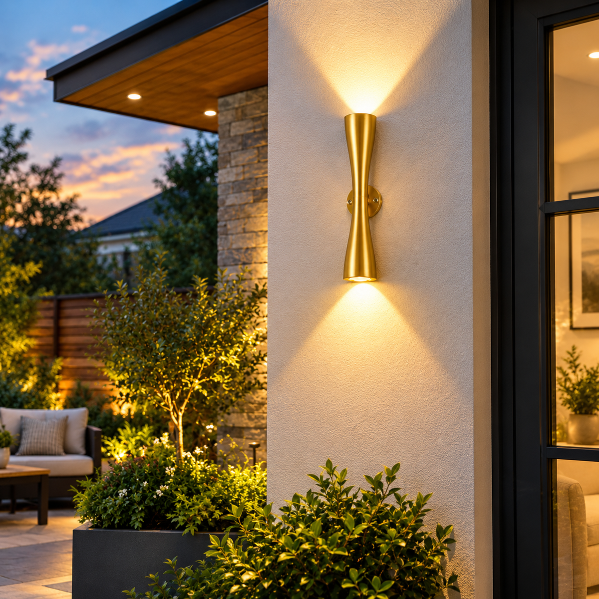 Waterproof Outdoor - Gold Acrylic Sconce