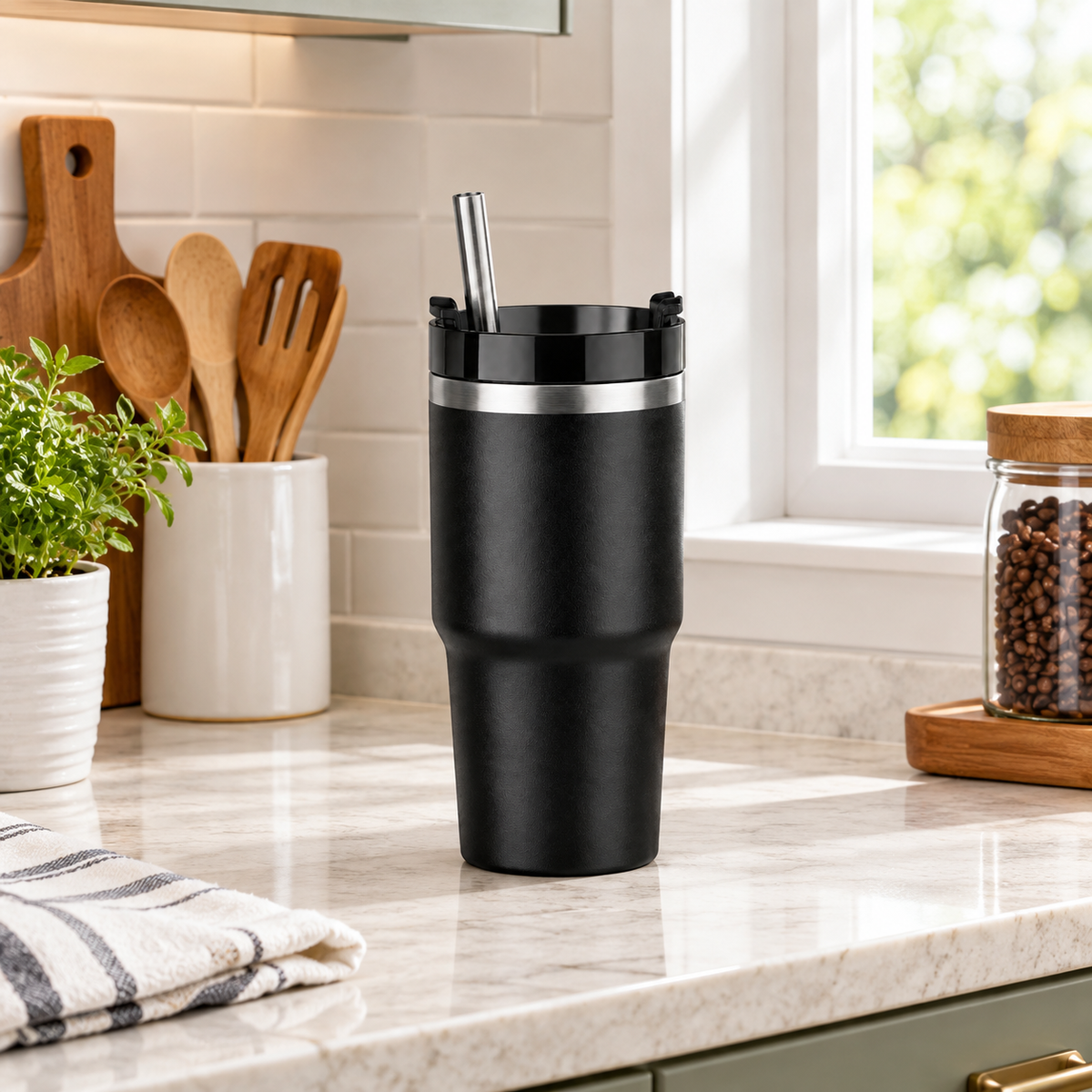 Stainless Steel Insulated Cup with Straw