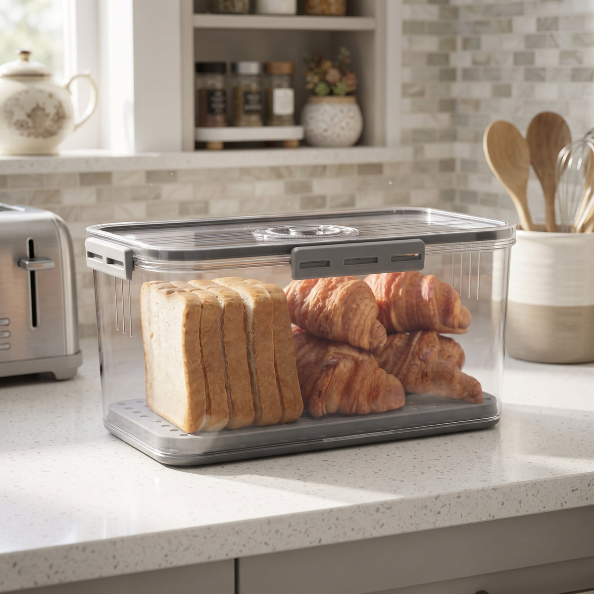 Airtight Food Storage Container with Lid for Kitchen Countertop