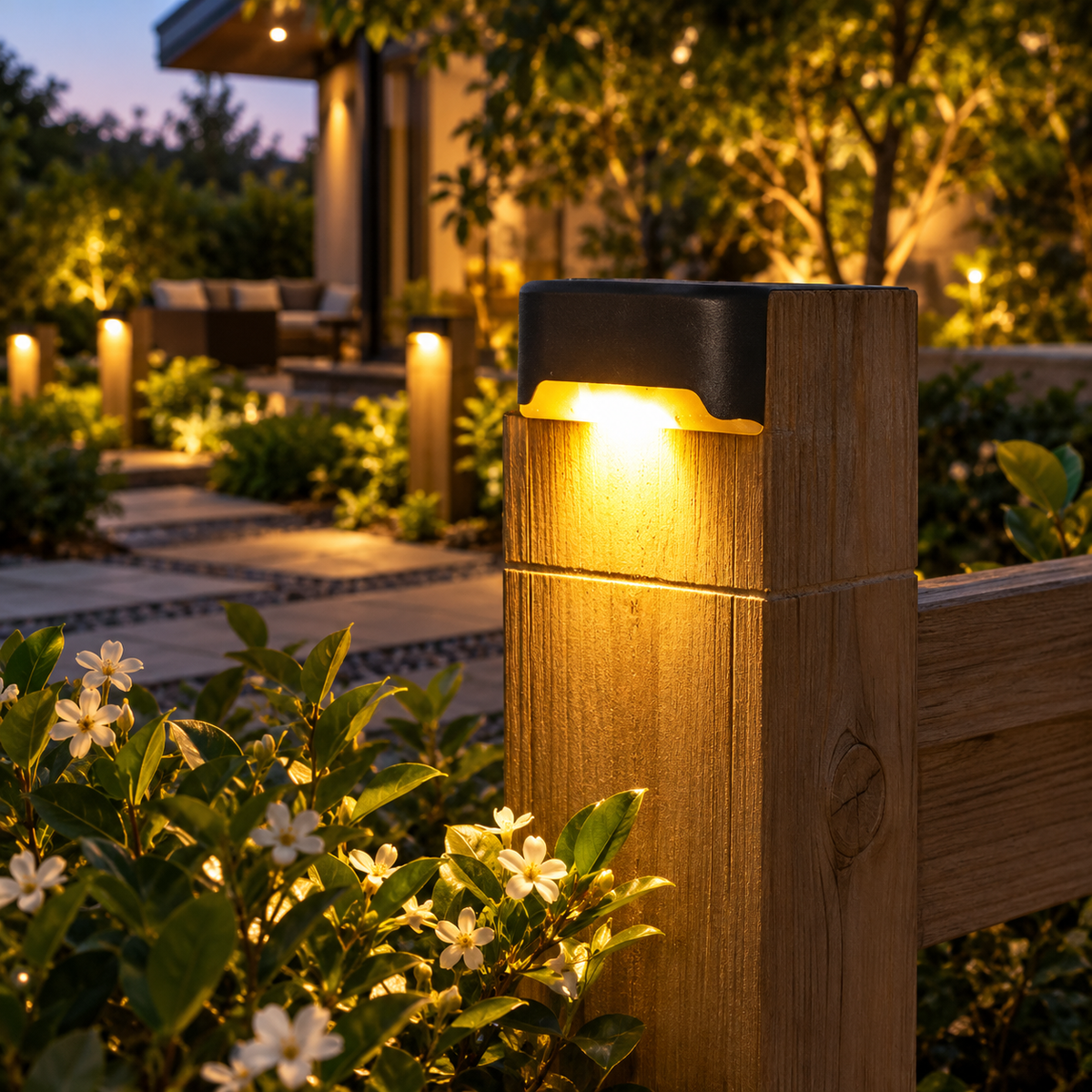 4-Pack Solar LED Garden Lights | For Outdoor Deck & Stair