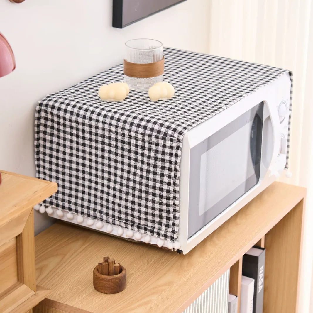 Plaid Polyester Cotton Dust Cover for Universal Appliance Protector