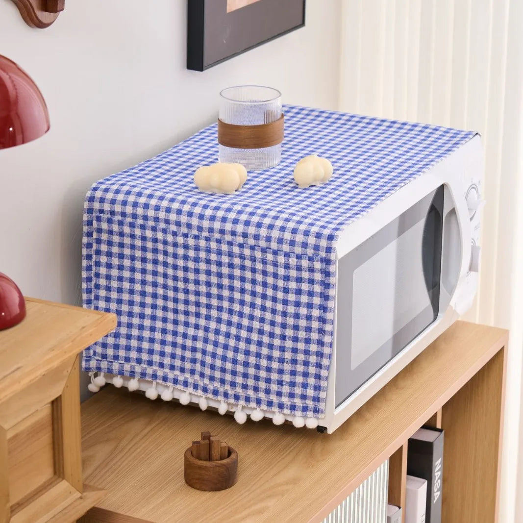 Plaid Polyester Cotton Dust Cover for Universal Appliance Protector