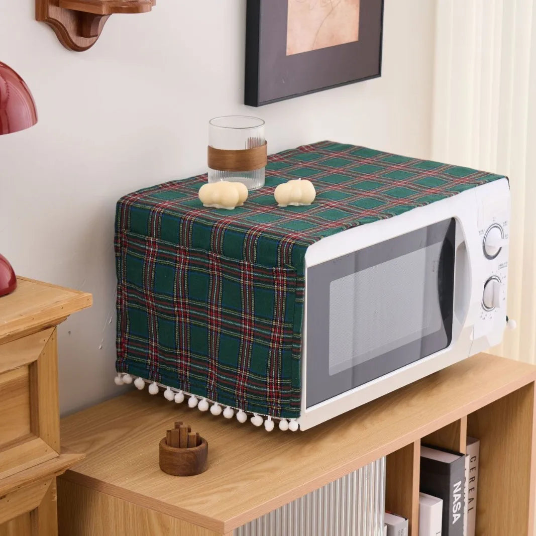 Plaid Polyester Cotton Dust Cover for Universal Appliance Protector